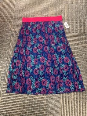 NWT LuLaRoe Jill Blue Floral accordion Skirt Sz M
